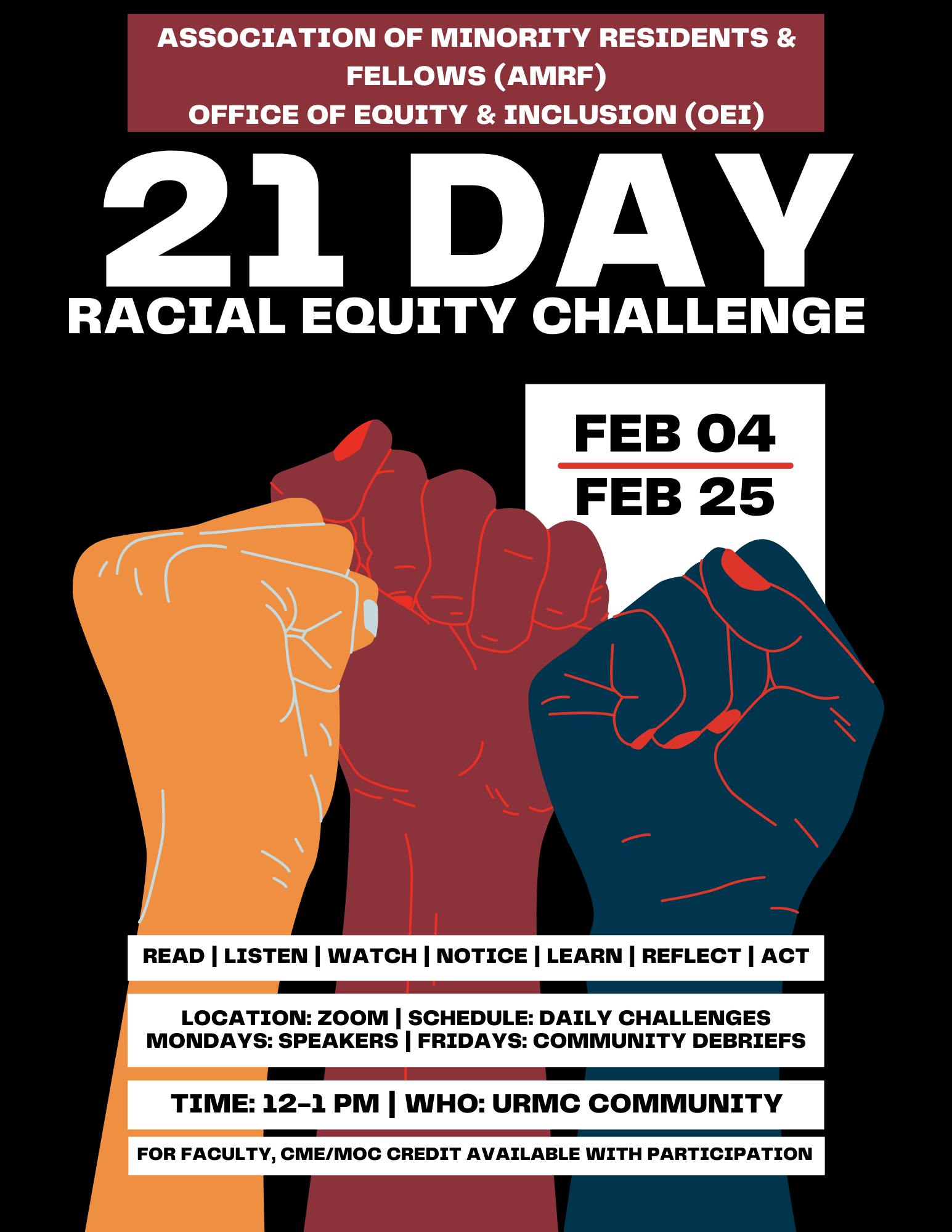 21 Day Racial Equity Challenge Poster