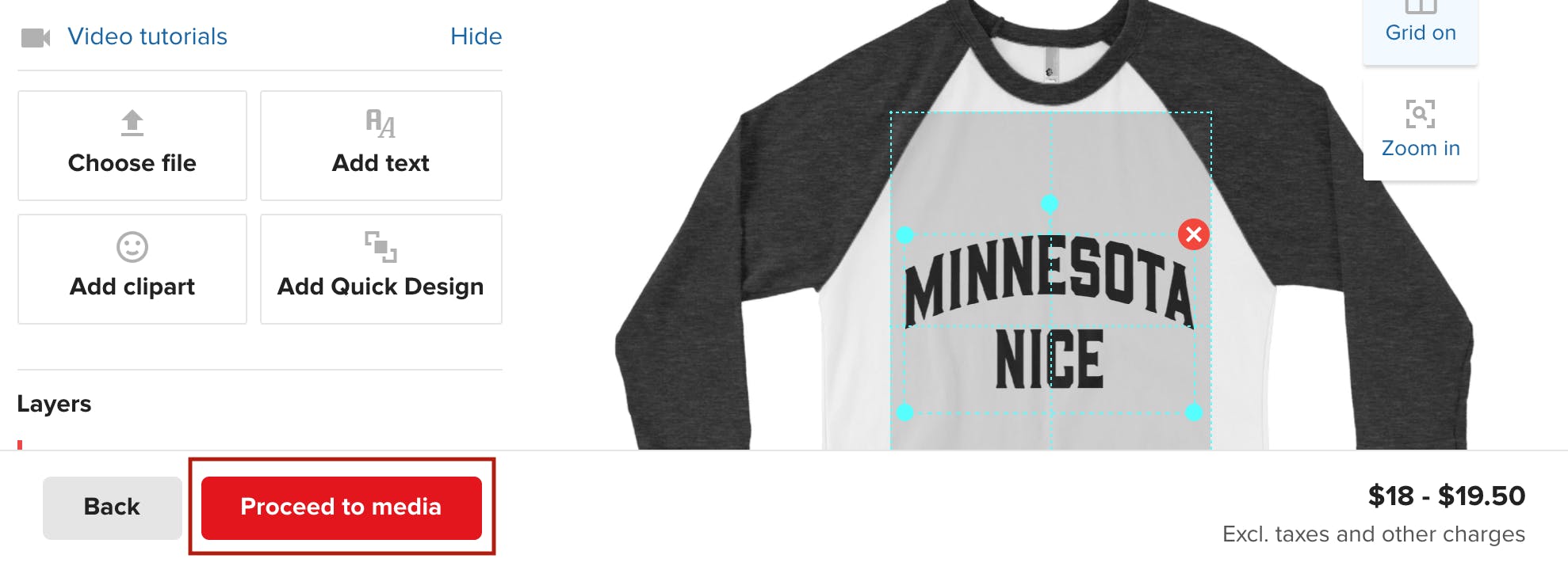 proceed to media Printful
