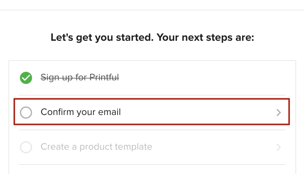 Printful confirm your email