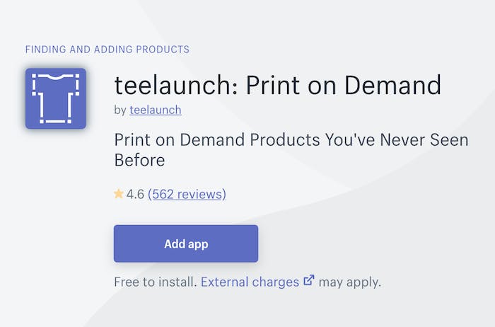 teelaunch add app
