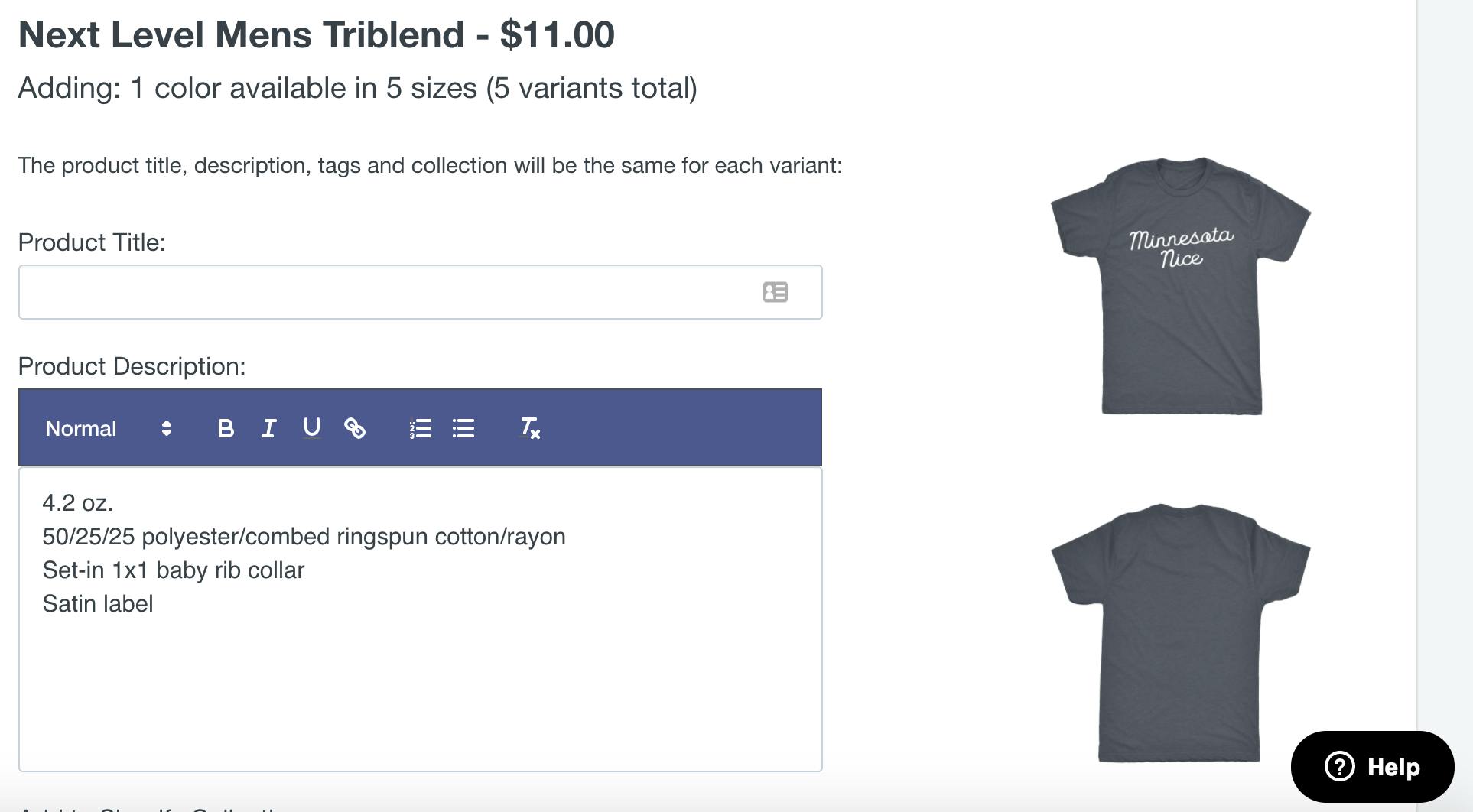 product information