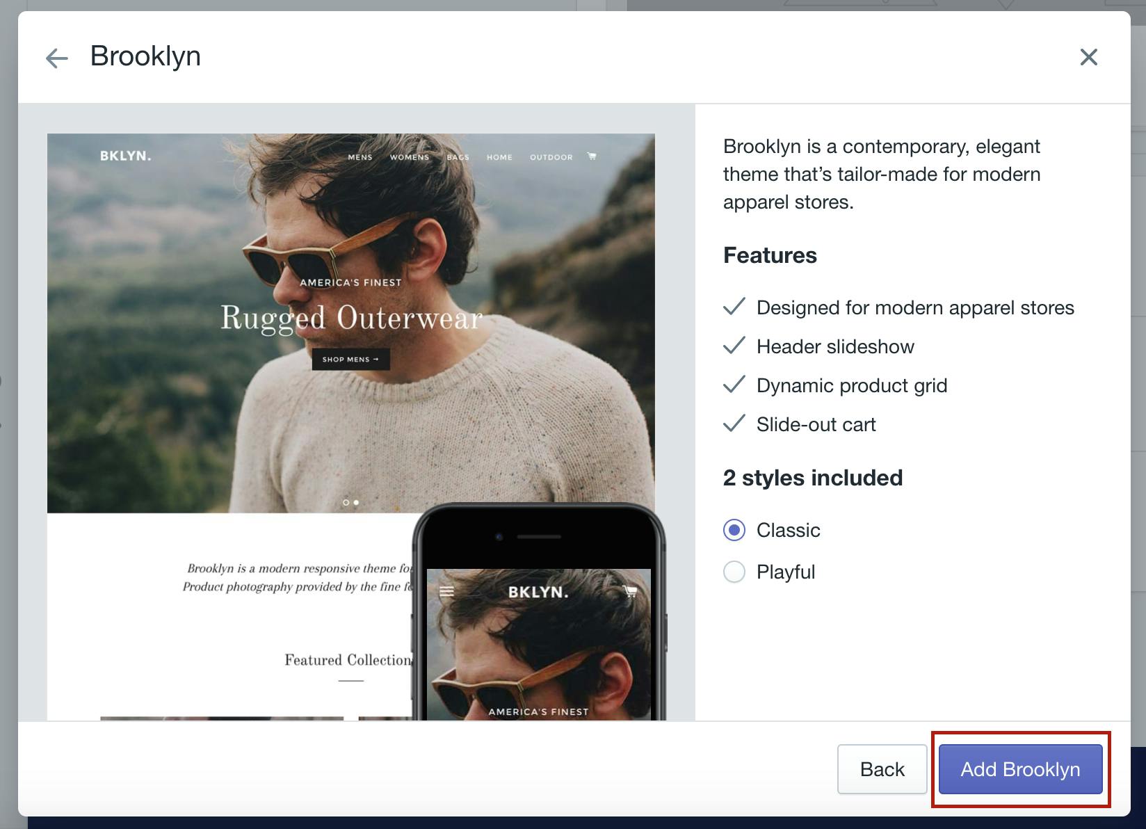 add Shopify theme