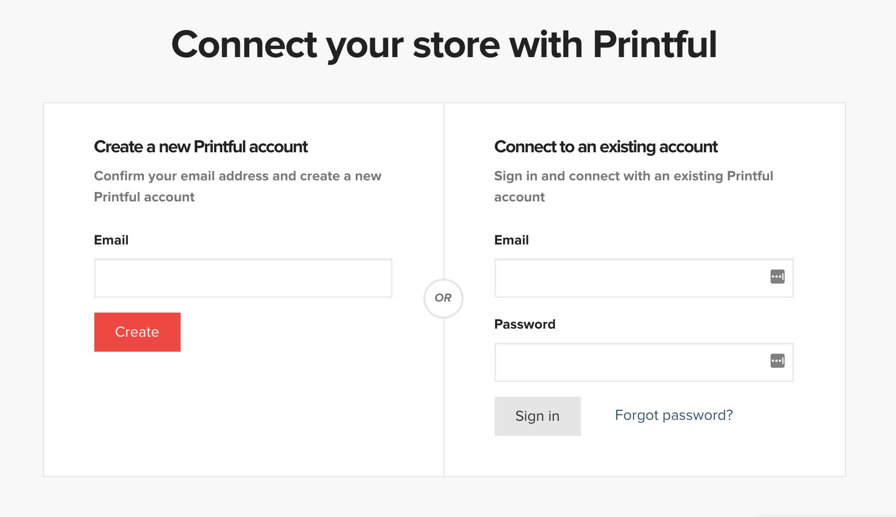 connect your store with Printful