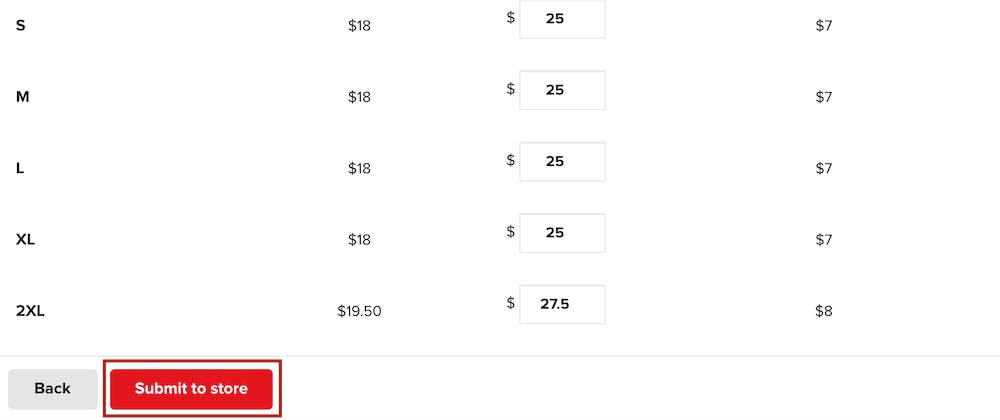 submit to store Printful