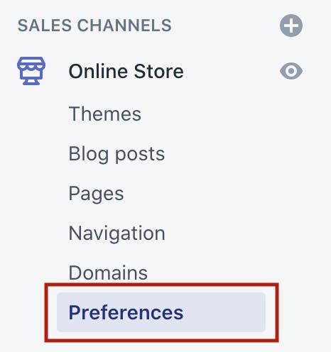 preferences Shopify