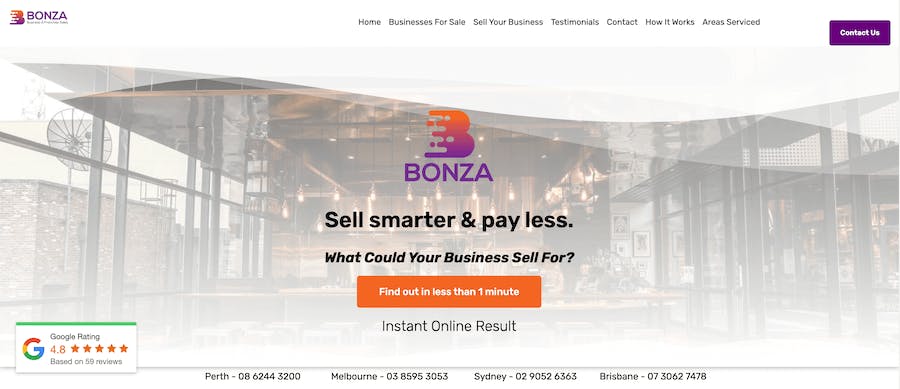 Bonza Business Broker Homepage