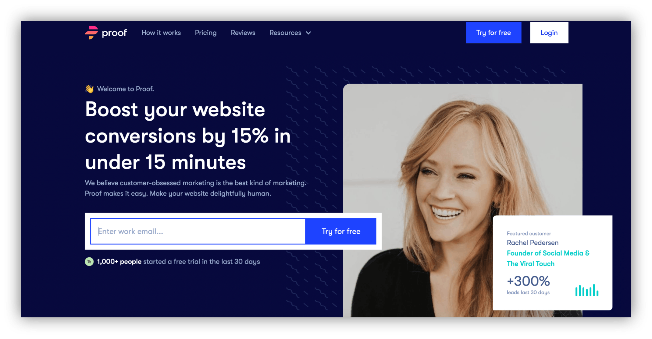Proof landing page