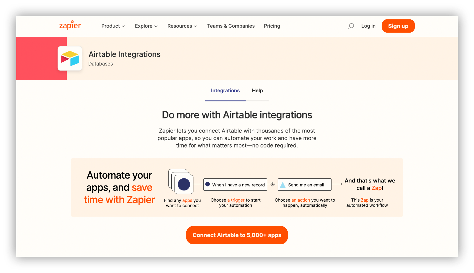 Airtable integration with Zapier
