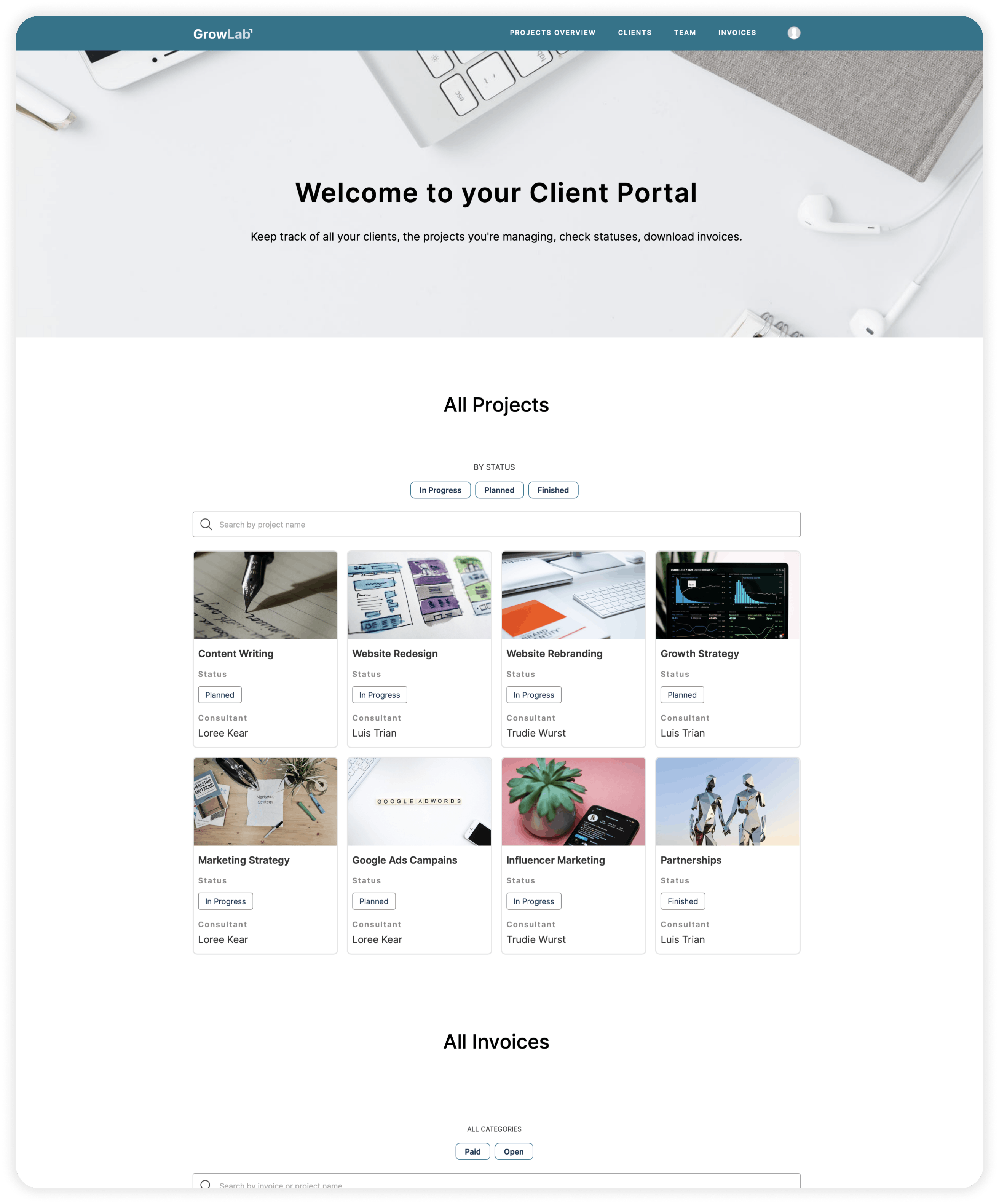 client portal built on softr