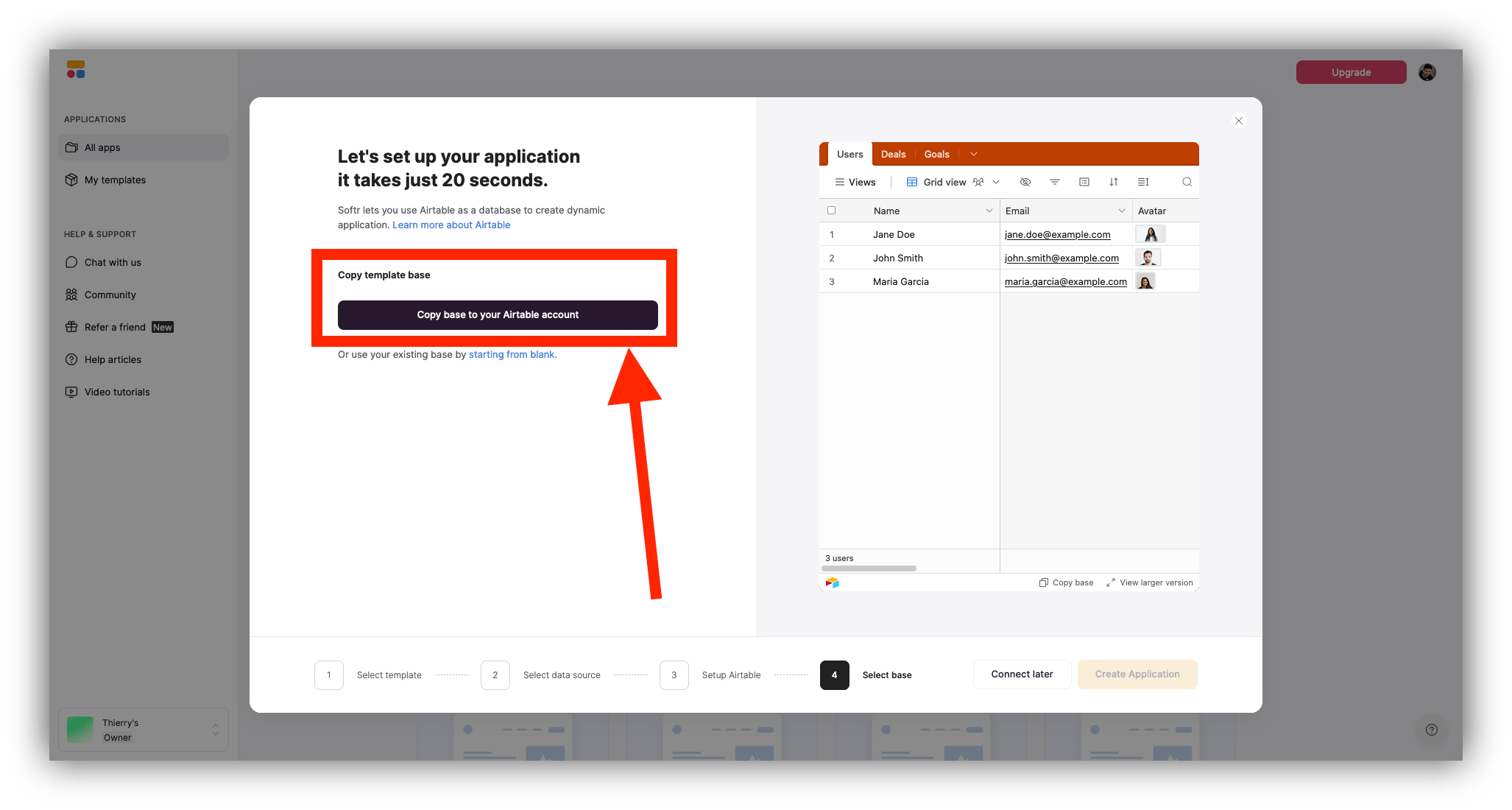 Step 7: Click on “Copy base to your Airtable account”