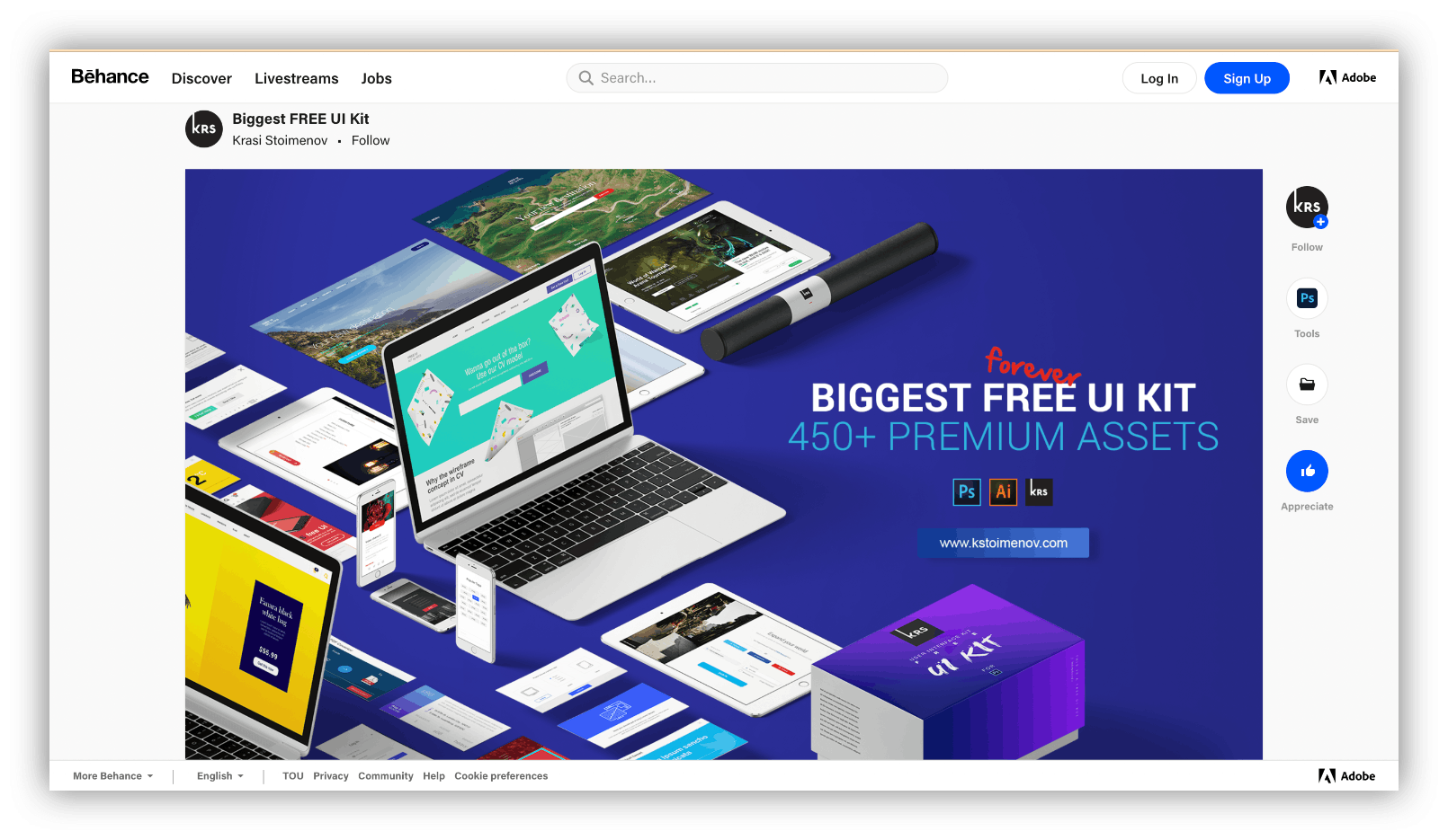 biggest free ui kit home page