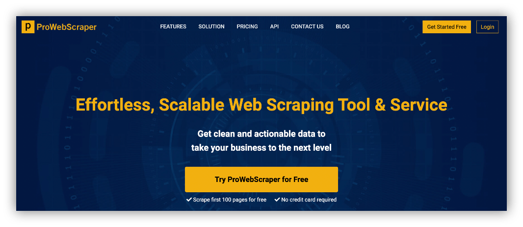 prowebscraper home page