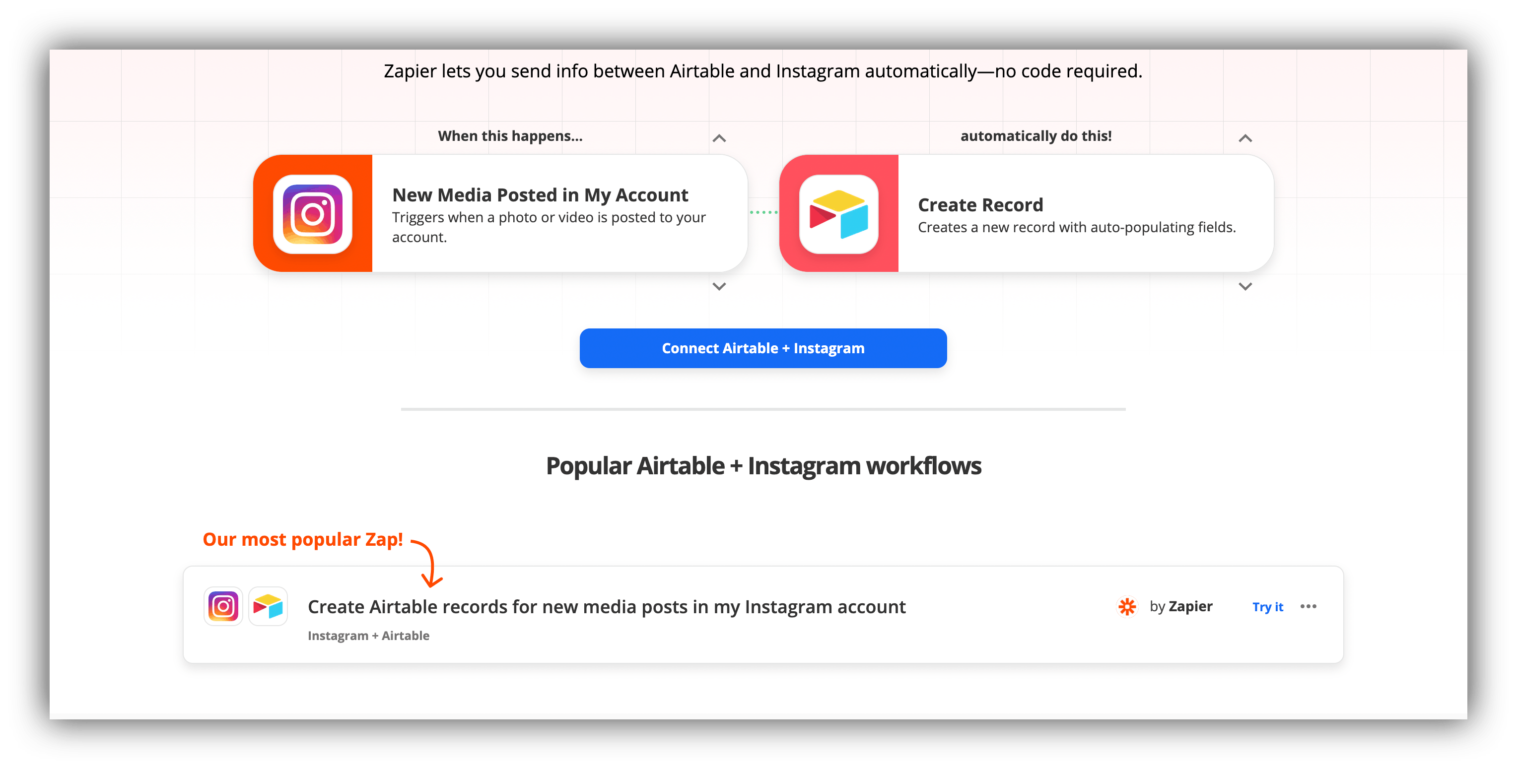 Airtable integration with Instagram