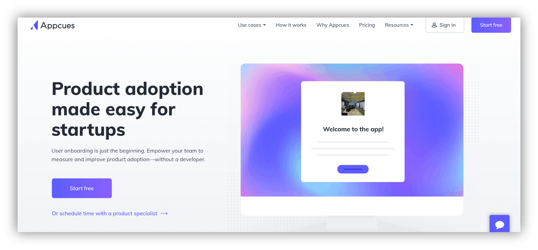 Appcues landing page