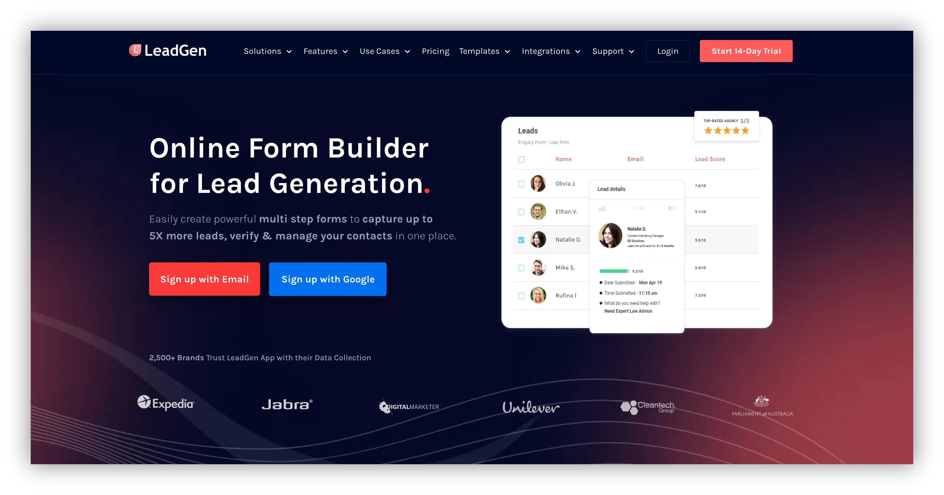 LeadGen is an online form builder tool that is used to generate leads.