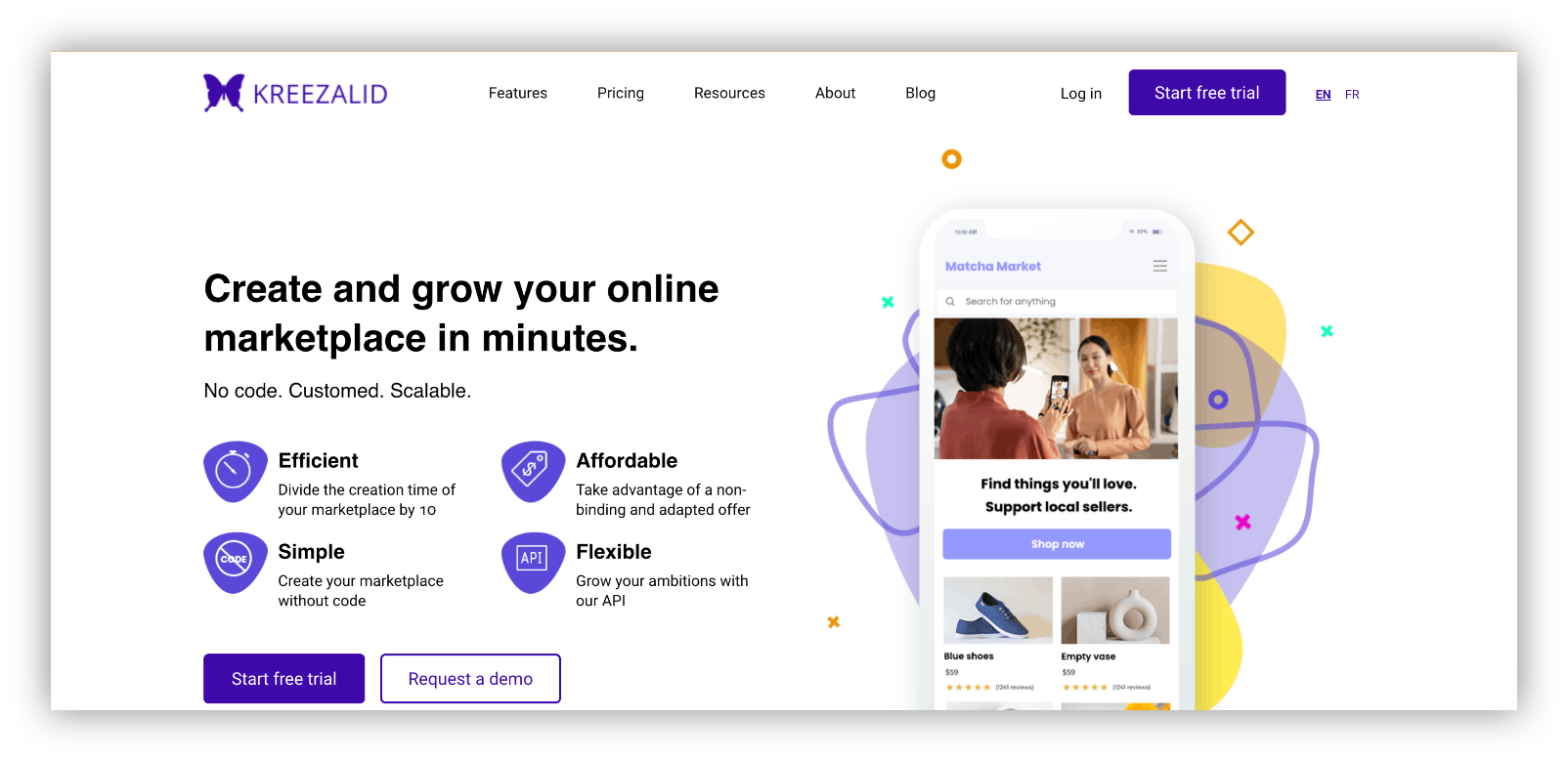 Kreezalid is great for users who want a dedicated eCommerce website builder but don’t want to customize and edit every detail of the layout. 