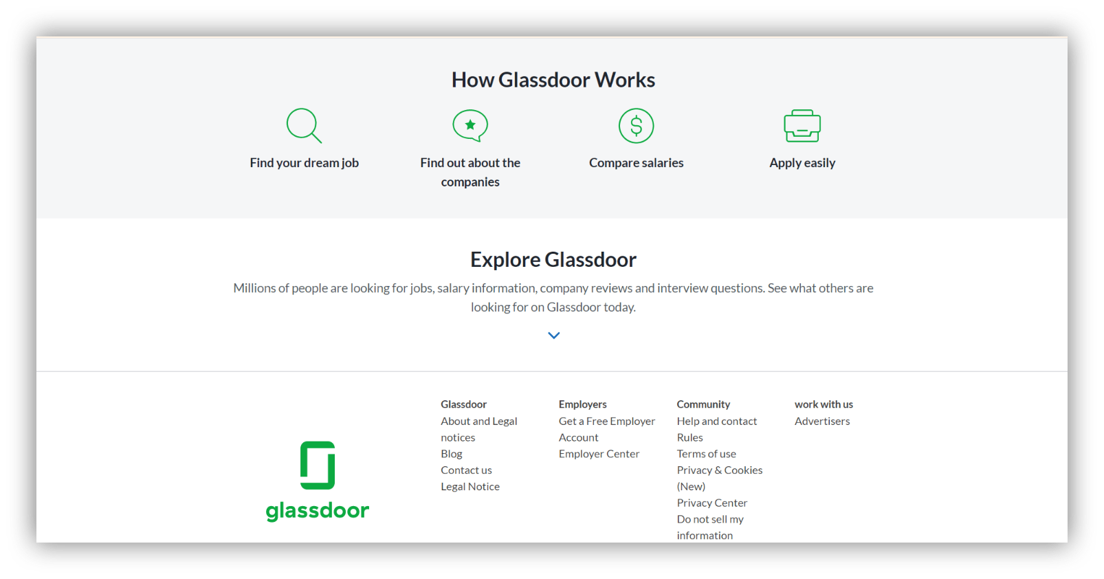 glassdoor homepage