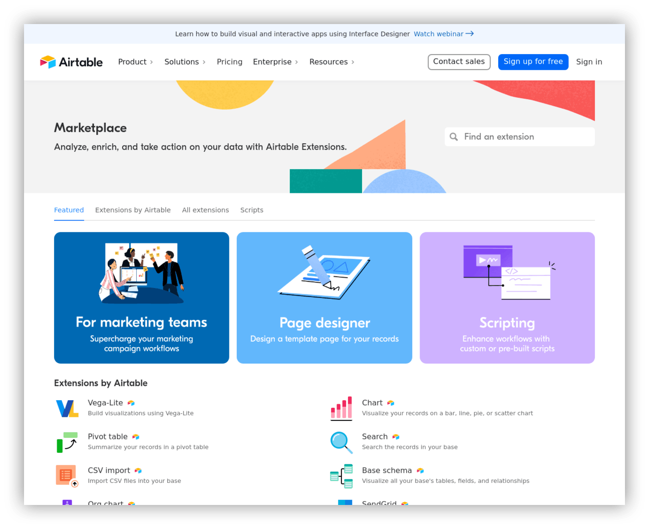 Airtable Extensions from the Airtable Marketplace