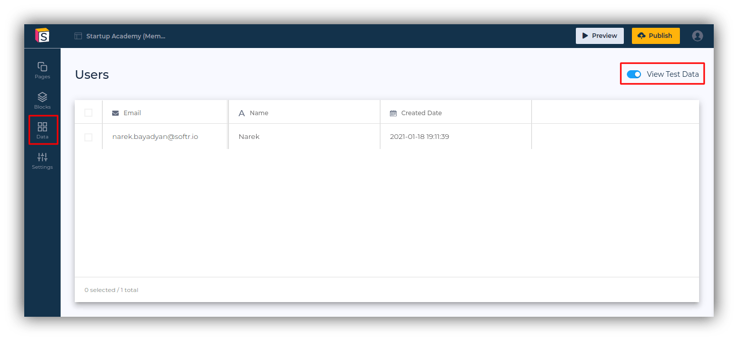 data section