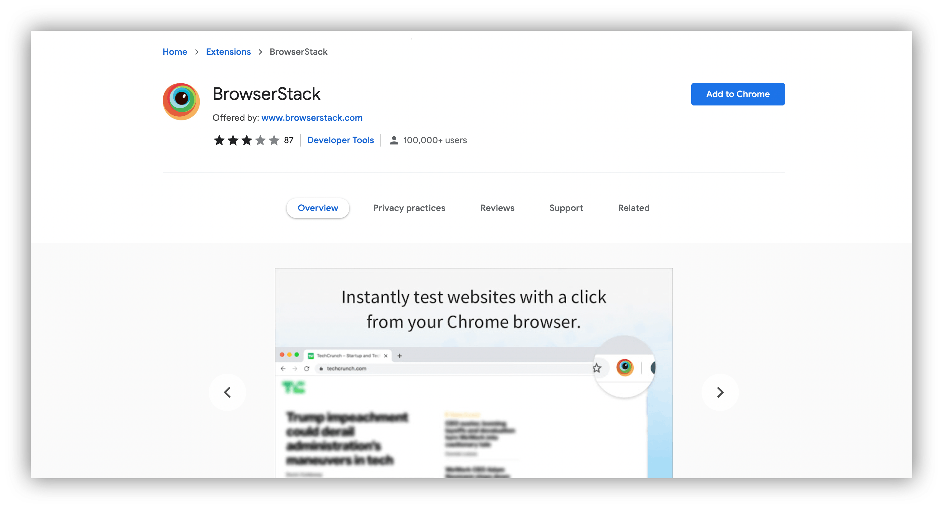 BrowserStack chrome extension 