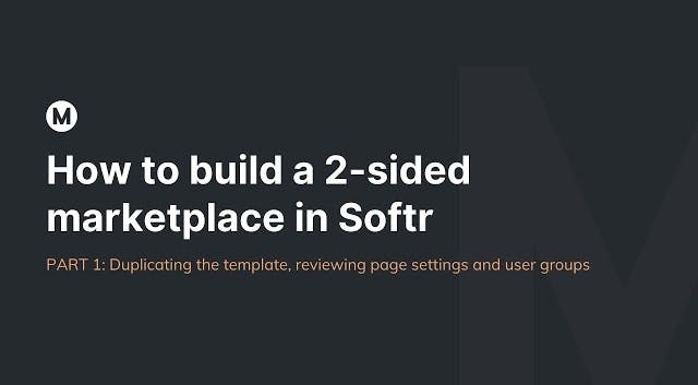 building a marketpalce with Softr