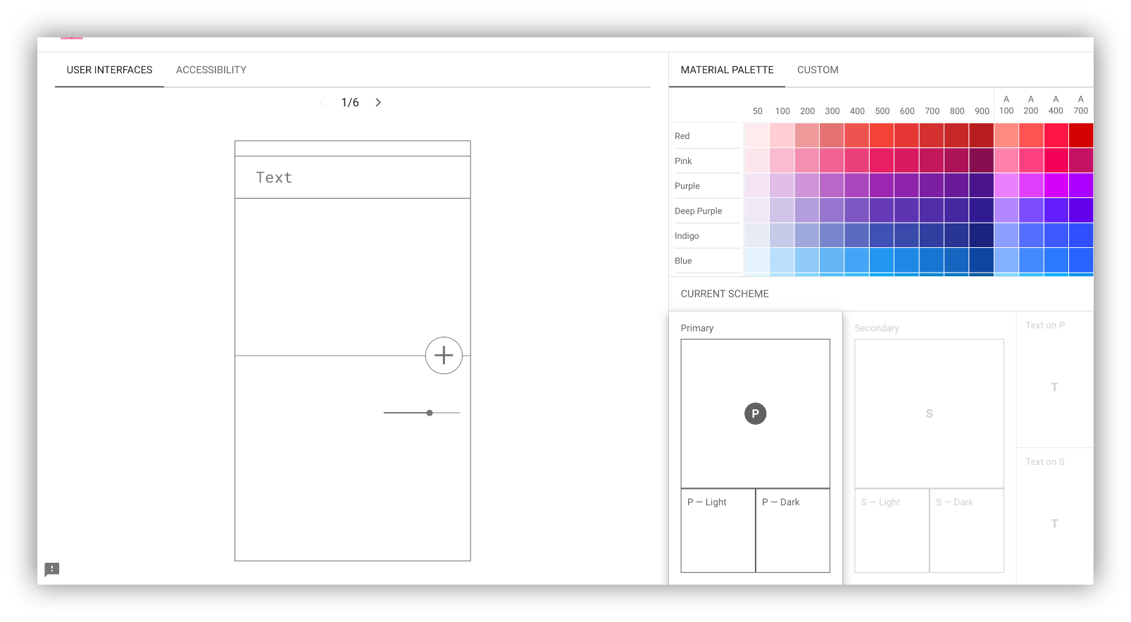 Material design's color tool home page