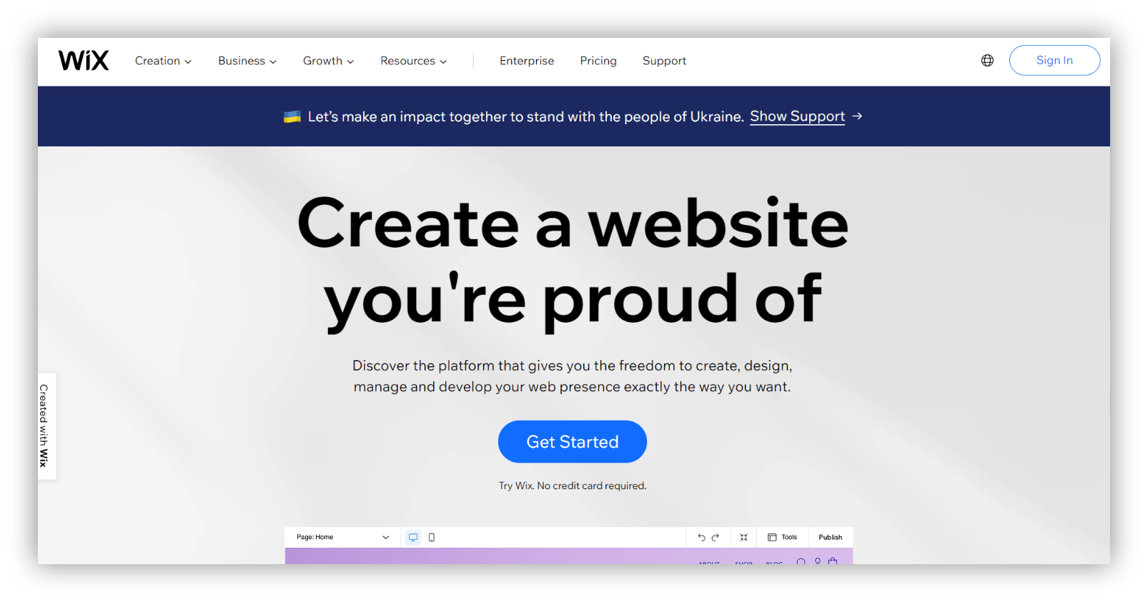 wix homepage