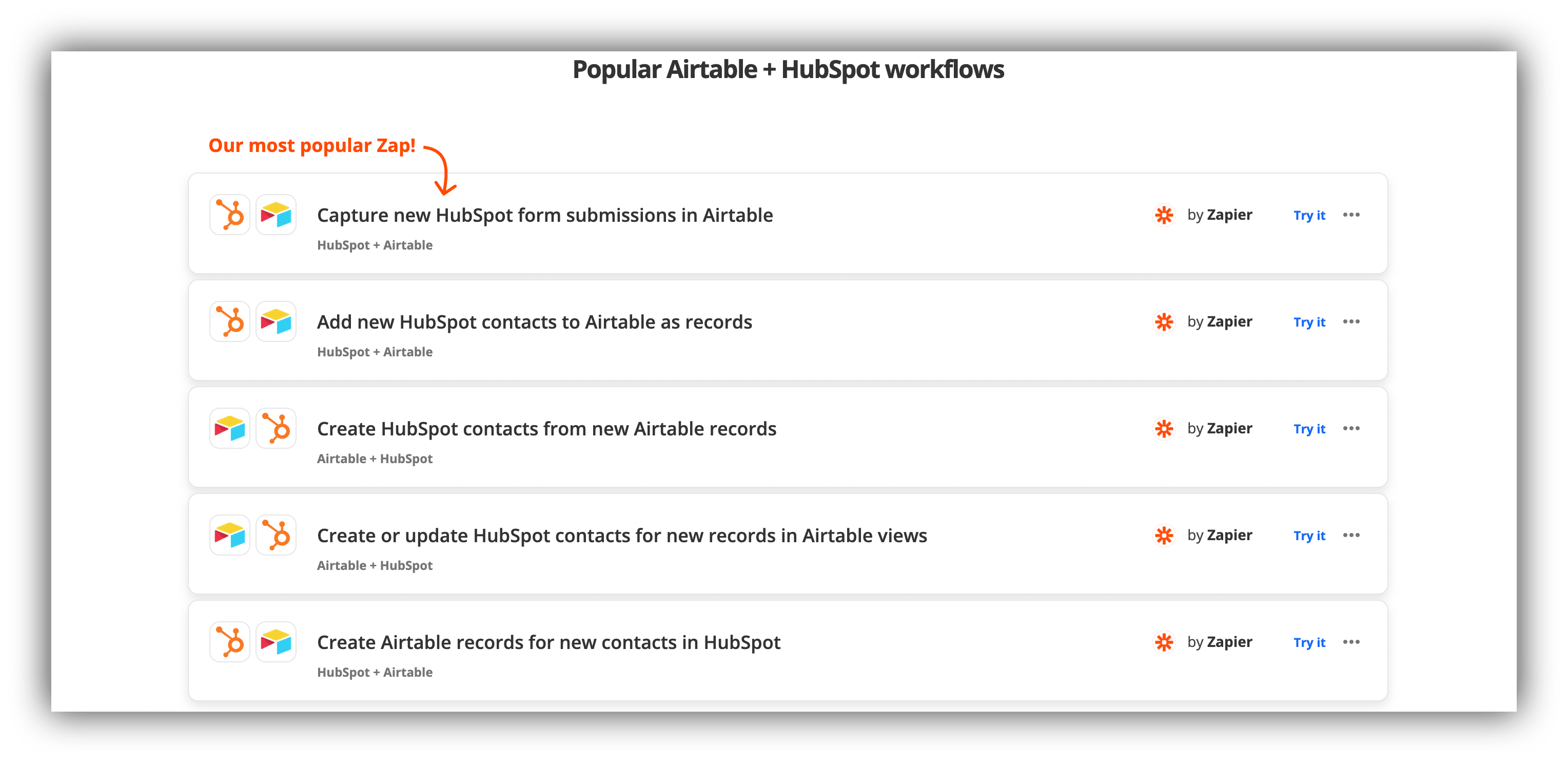 Intégration d'Airtable avec HubSpot