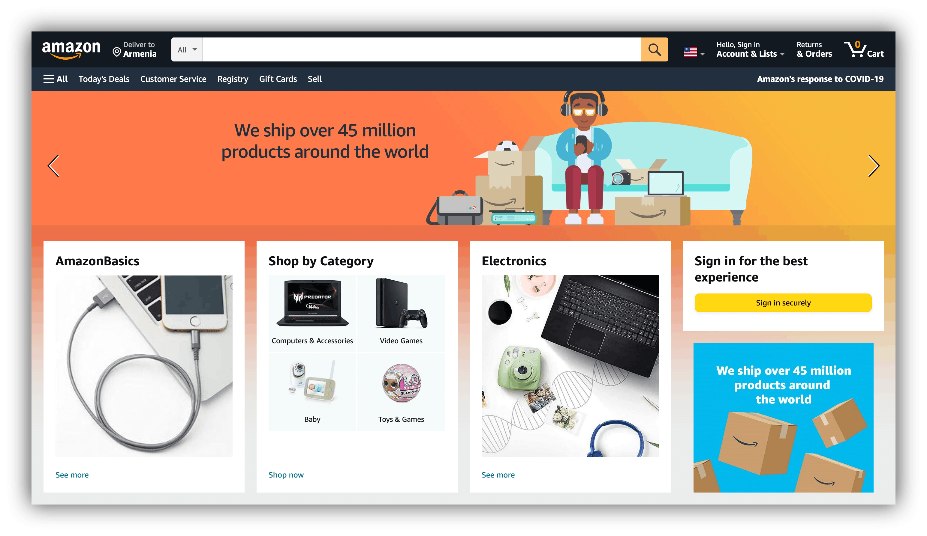 Online marketplace example Amazon