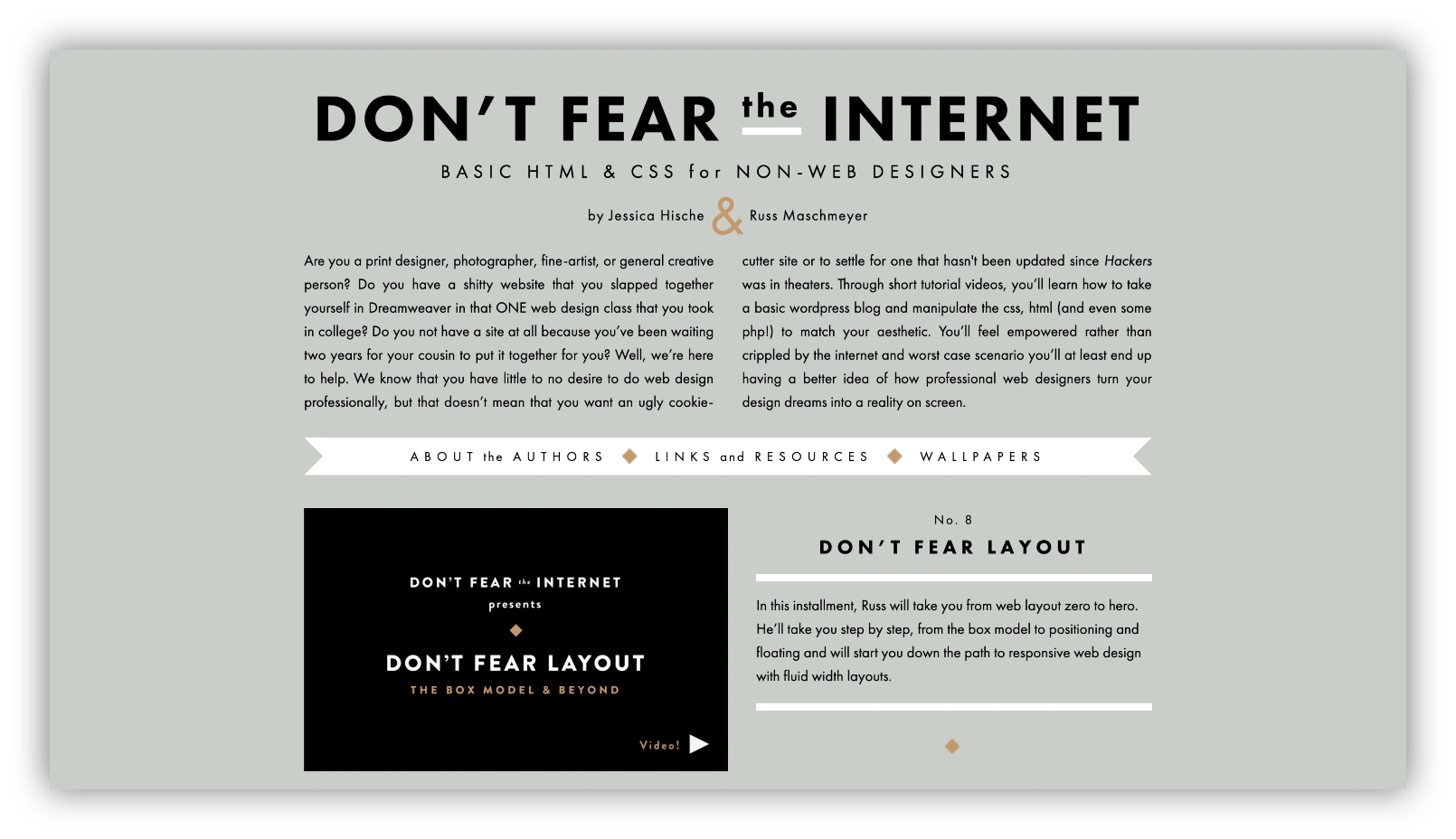 don't fear the internet web design course home page