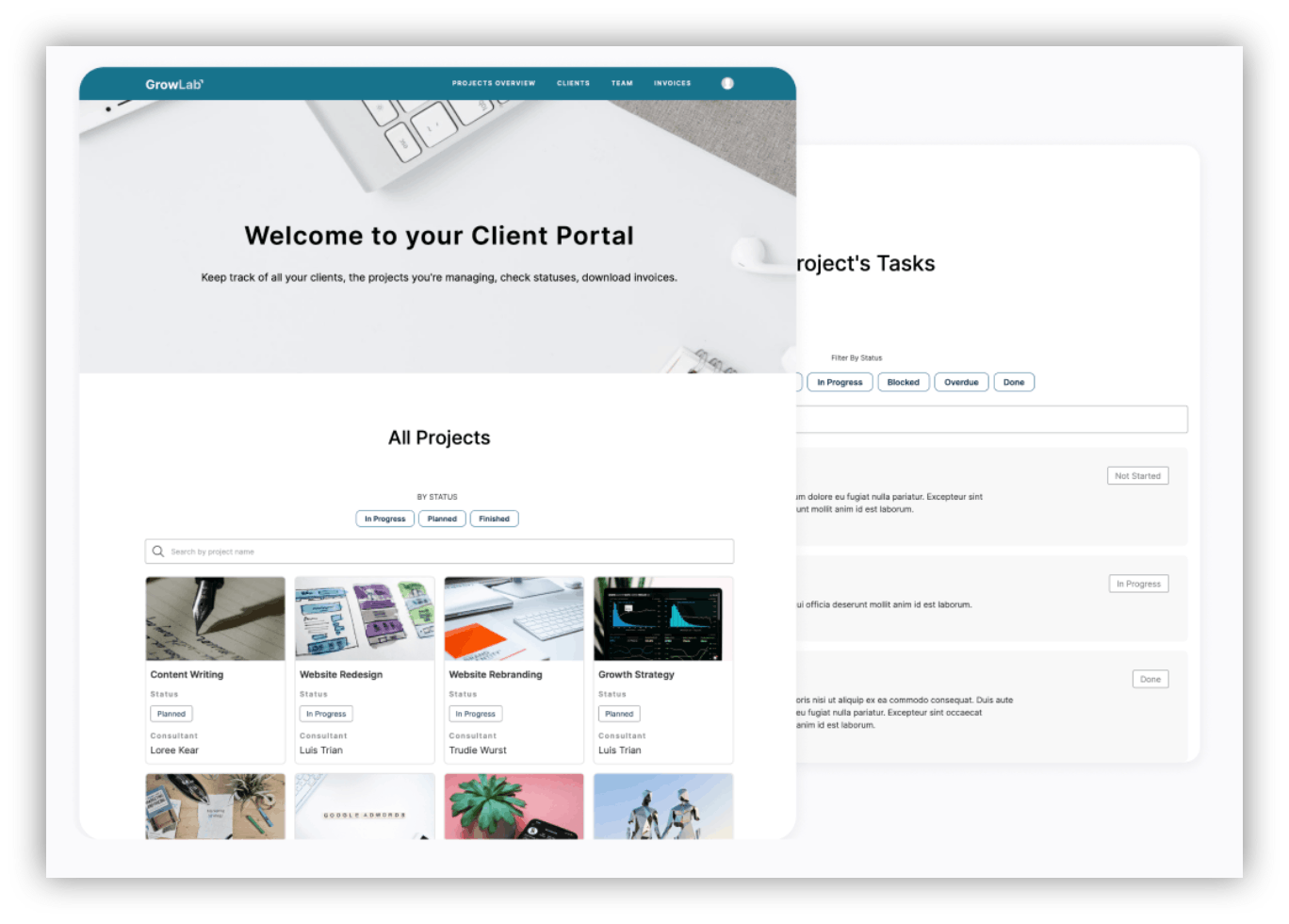 Softr client portal template