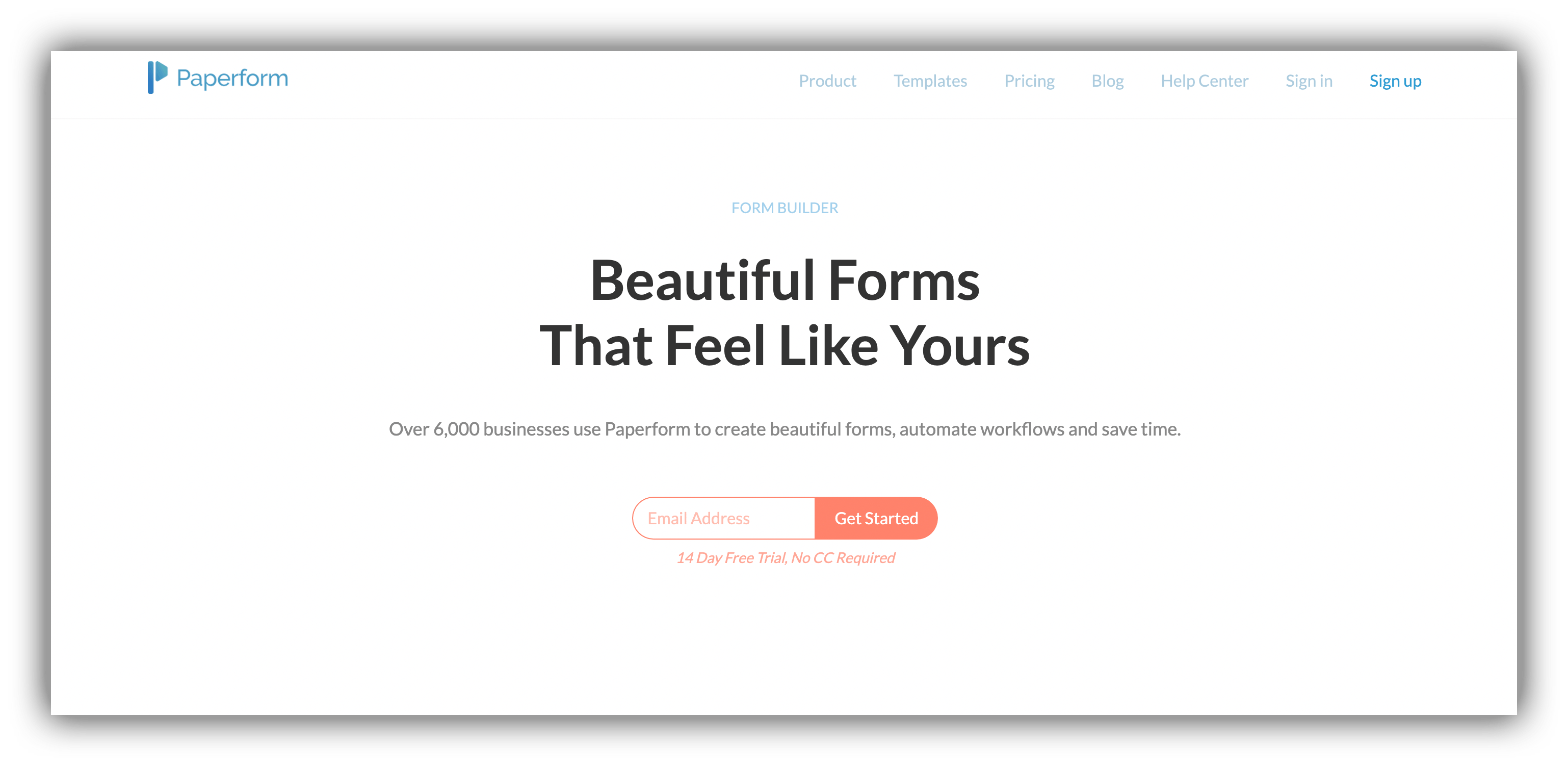 Airtable from alternative Paperform landing page