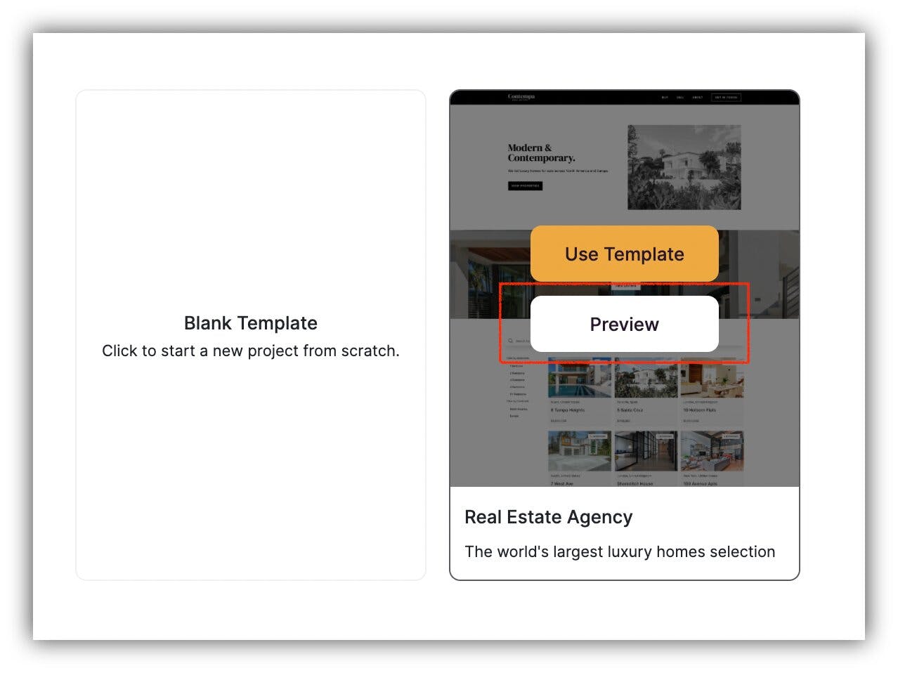 Screenshot of Softr web page builder explaining how to use a template