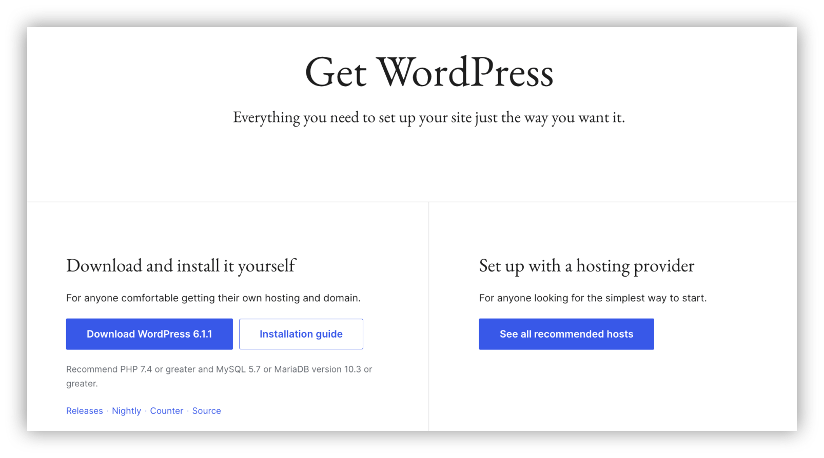 Create a WordPress install for your client portal