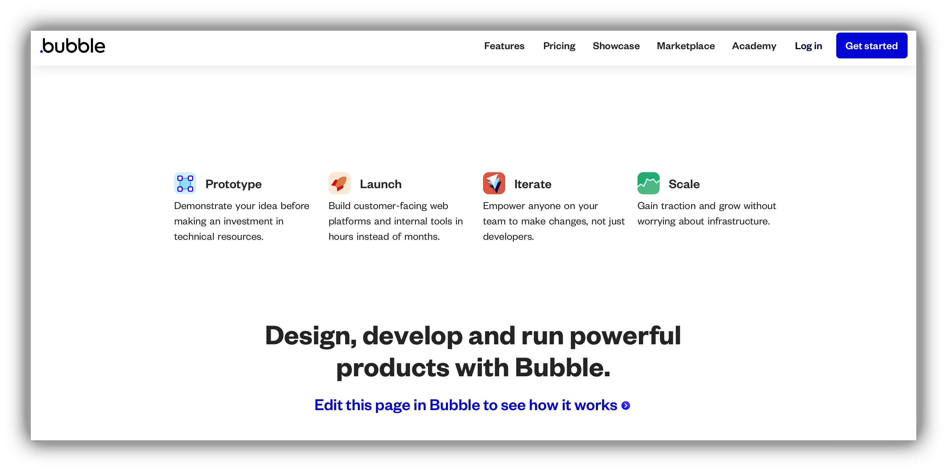 bubble no-code web app builder
