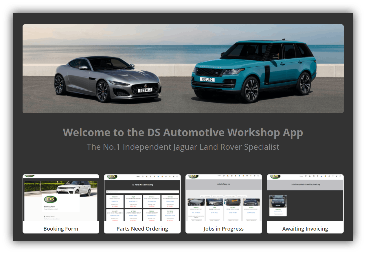 DS Automotive employee portal front page