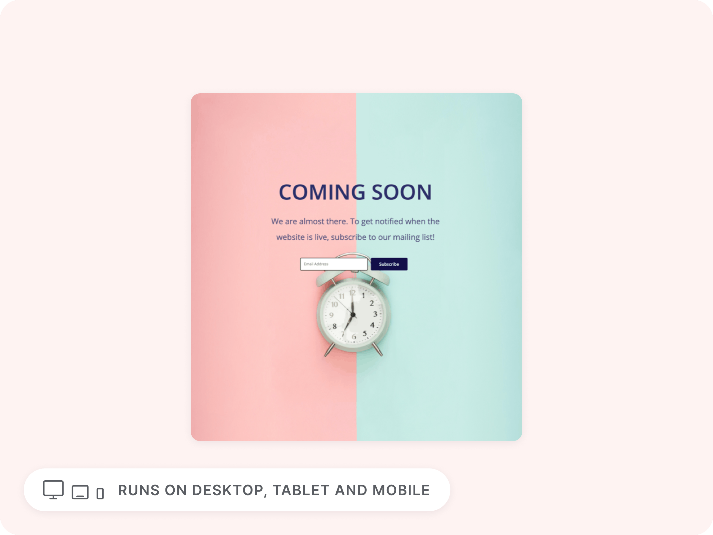 coming soon page template snapshot
