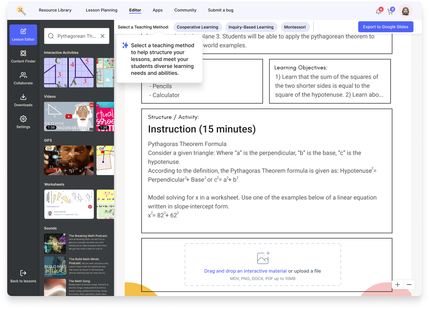 image of a classroom teaching and lesson planning tool