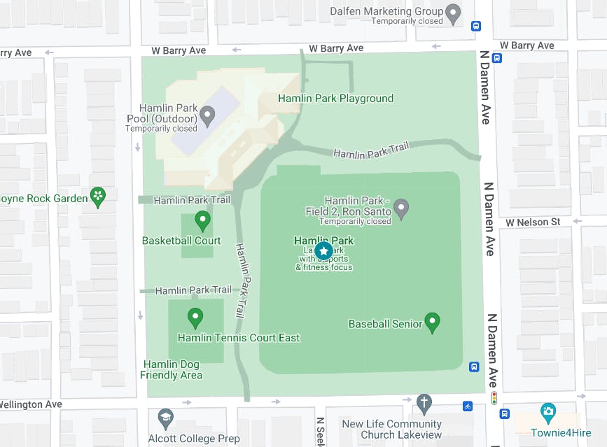 Hamlin Park Google Map Image