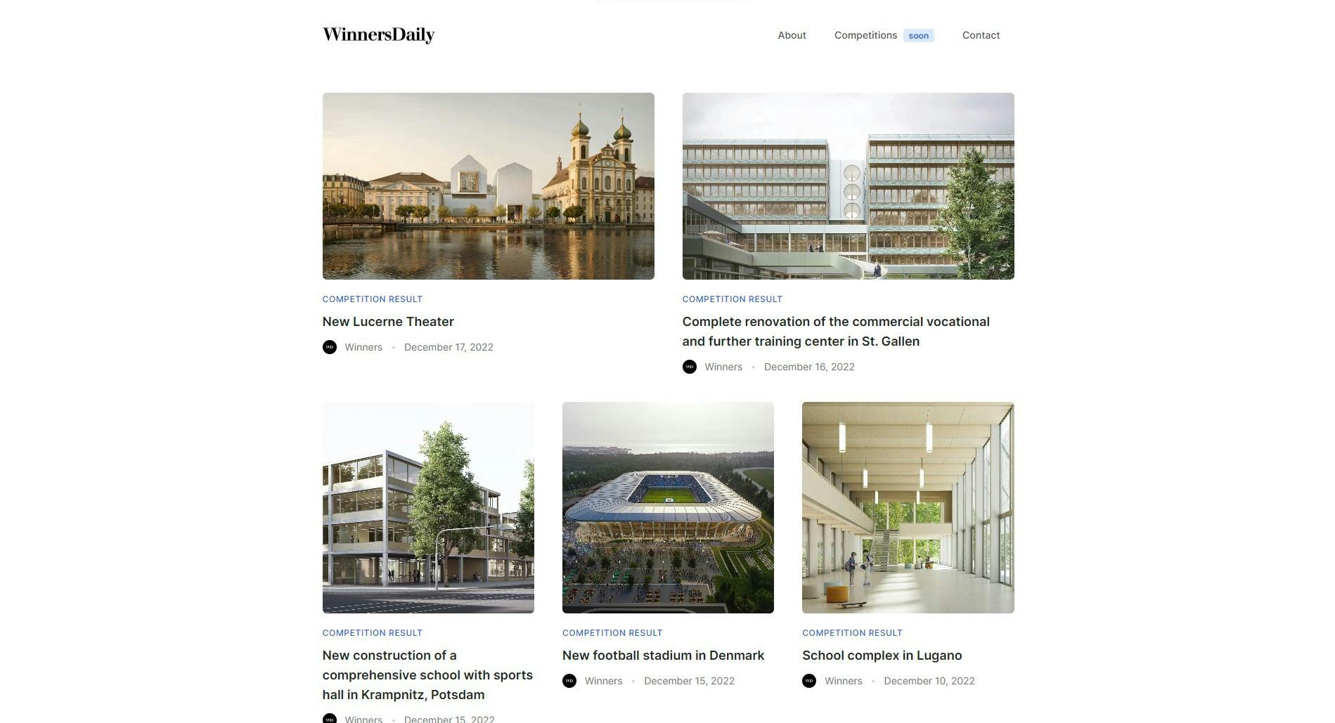 Worldwide Architecture Competitions | Winners Daily