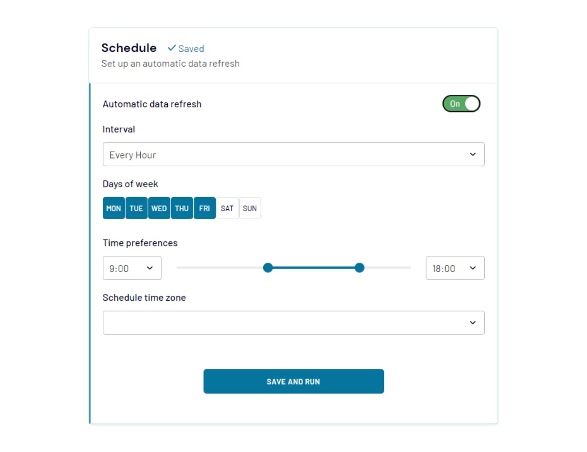 Configuring Schedule Settings in Coupler Importer