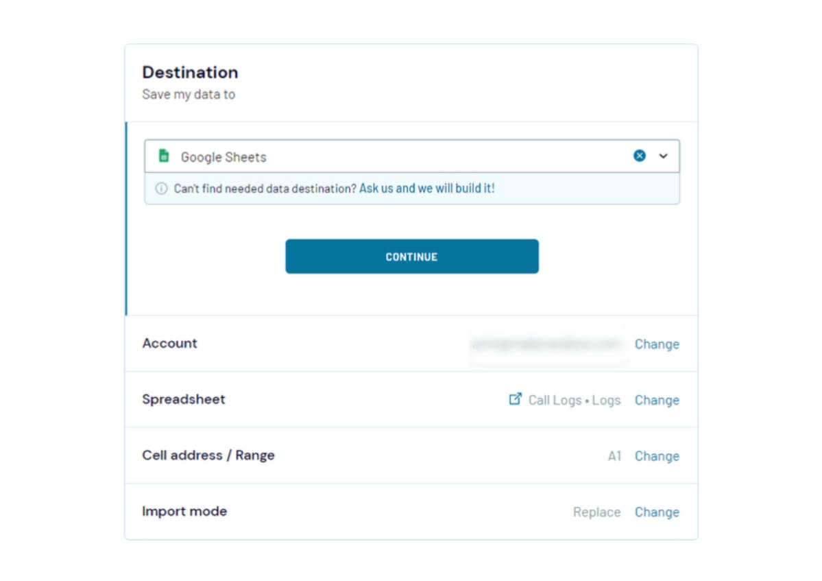 Configuring Destination Settings in Coupler Importer