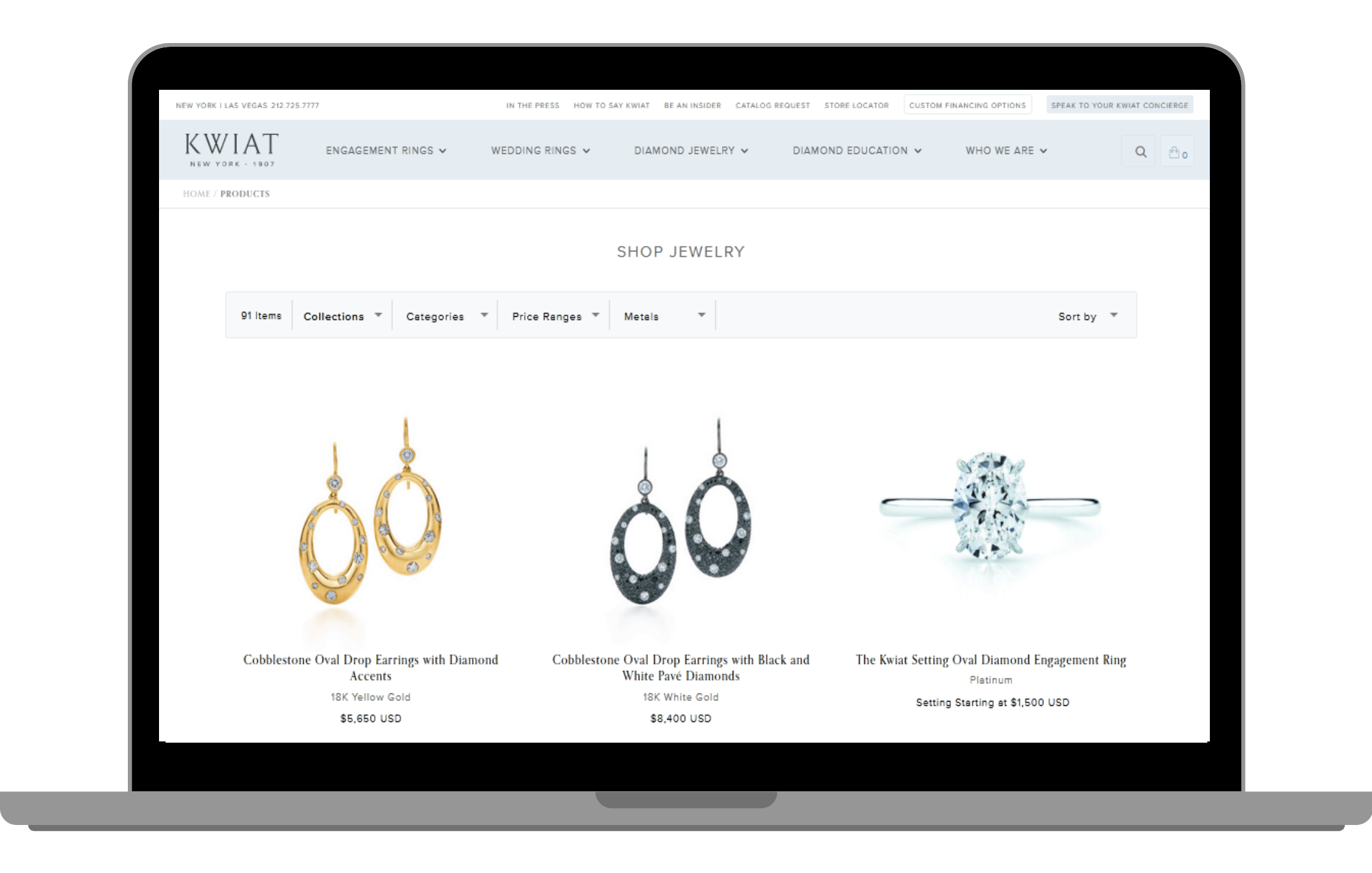 Kwiat Diamonds power their search with appbase.io
